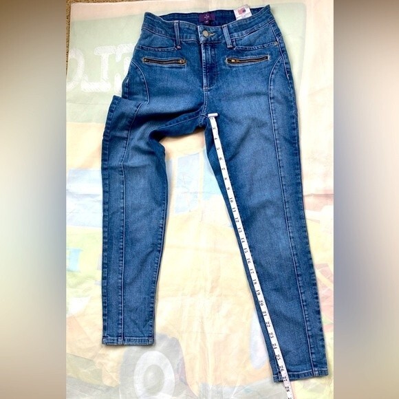 NYDJ Women Petite Blue Jeans Size 4P Cotton Lift Tuck Technology skinny Legging - Picture 3 of 11